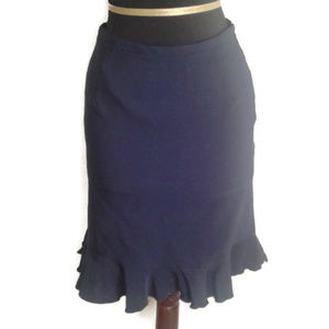 Rampage 3 blue skirt juniors ruffle edge trendy Knee Length Hidden Zipper